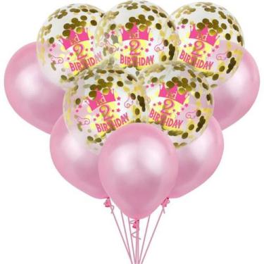 Imagem de Kit de balões de decoração de aniversário, 10 unidades de látex rosa, 