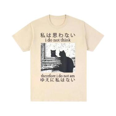 Imagem de Camiseta Feminina Engraçada Com Meme De Gato Japonês, Casual, Y2k, Man