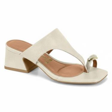Imagem de Sandália de Dedo Femina Vizzano Salto Baixo Grosso Casual Tamanco Conf