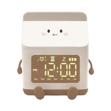 Imagem de Relógio Despertador LED Multifuncional Com Display Em Forma De Caixa D