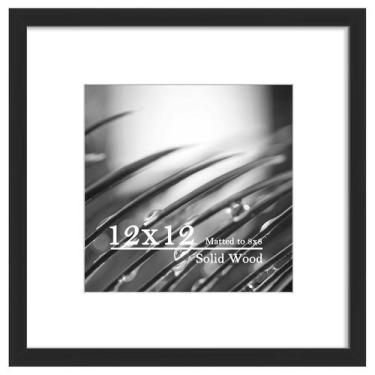 Imagem de Porta-retratos eletecpro 30x30cm de madeira maciça com tampa de vidro 