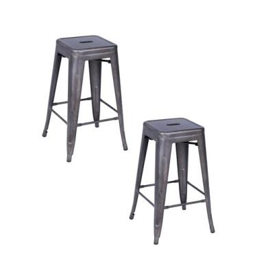 Imagem de Kit 2 Banquetas Alta Industrial em Aço Tolix Espresso Móveis