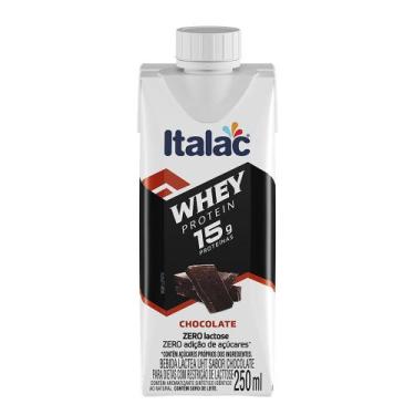 Imagem de Whey Protein Sabor Chocolate Sem Açúcar Italac 250ml, Chocolate, 250ml