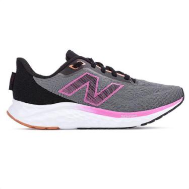 Imagem de Tênis New Balance WARISHv4 Cinza Preto e Rosa - Feminino, 37, Cinza
