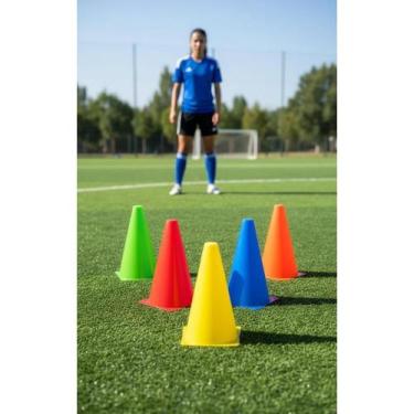 Imagem de 10 Cones Agilidade 23cm Treino Funcional Resistente - Congratulations 