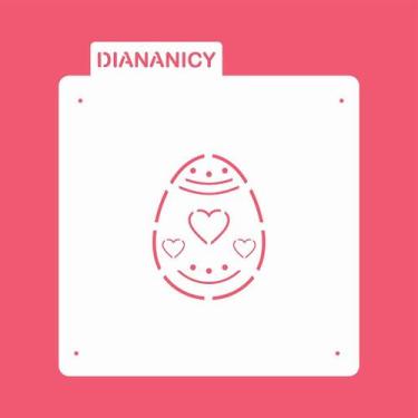 Imagem de Estêncil Diananicy Nº256 - Stencil Decorativo para Ovos e Doces - no-b