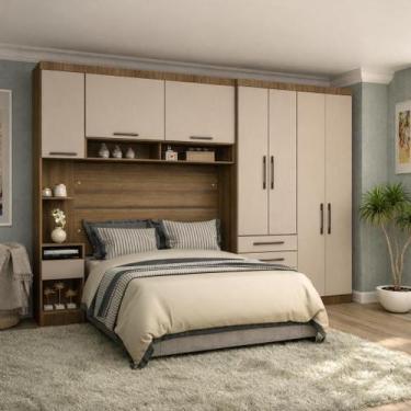 Imagem de Guarda Roupa Dormitório Modulado Casal 1,38 m Paris Luciane M14 Cor:Ci