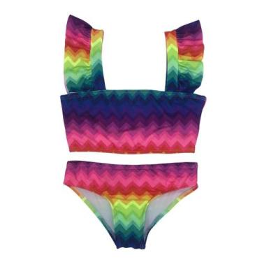 Imagem de Biquíni Lycra Proteção UPF50+  Julie - Zig Zag Rainbow - Verão 2022 - 