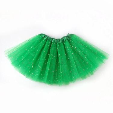 Imagem de Saia Tutu Com Glitter E Lantejoulas Para Meninas, 3 Camadas De Tule, P