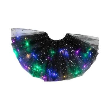 Imagem de Saia De Tule Curta Com Luzes LED Para Mulheres, Mini Tutu Para Fantasi