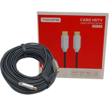 Imagem de Cabo Hdmi 2.0 60hz Fibra Óptica 50 Metros 4k Alta Definição - Tomate