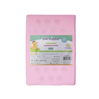 Imagem de Kit 2 Travesseiros Bebe Antissufocante Liso Bercinho - INCOMFRAL, Rosa