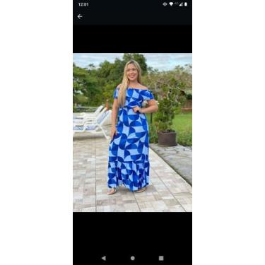 Imagem de Vestido Longo - Elaine Modas feminina , Azul