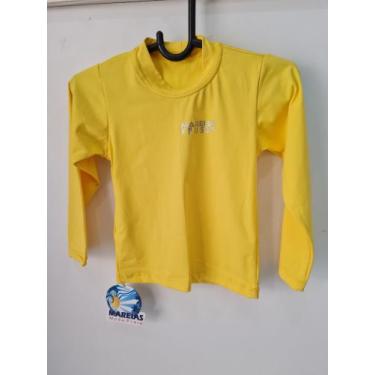 Imagem de Camisa manga longa Com proteção Uv infantil básica cores vibrantes Mar
