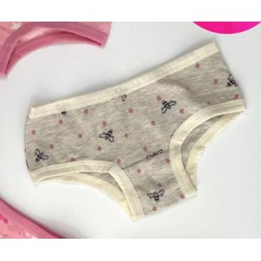Imagem de calcinha infantil 100% algodão, estampada - CINZA