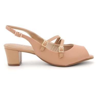 Imagem de Sapato Beira Rio Feminina 4777.497 Bico Aberto Slingback, 35, Nude
