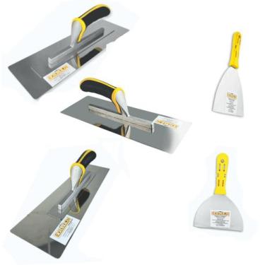 Imagem de Kit Desempenadeiras Flexíveis E Espátulas Inox Evolution Para Massa Ge
