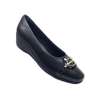 Imagem de Sapato Feminino Piccadilly Anabela Baixo Bico redondo Fivela Joanete O