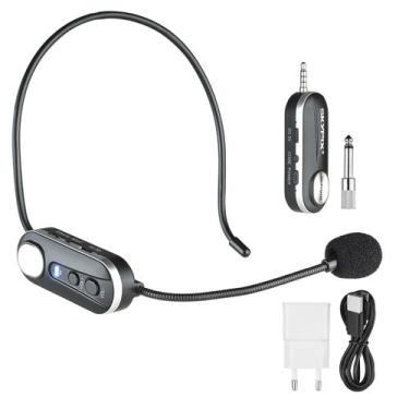 Imagem de Microfone Sem Fio Headset UHF 20 Frequências Com Mini Receptor Para Vo