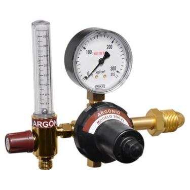Imagem de Regulador de Pressão p/ Cilindro Gás Argônio 300-FL c/ Fluxômetro SM -