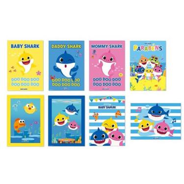 Imagem de Cartaz Decorativo Sortido - Festa Baby Shark - 08 unidades - Cromus - 