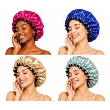 Imagem de Touca De Cetim Anti Frizz Proteção Capilar Luxo Dupla Face 5 Und 0 - D