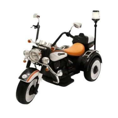 Imagem de Moto Elétrica Infantil 12V Chopper Branca com Sirene - UNITOYS