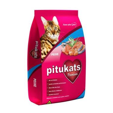 Imagem de Ração Premium Pitukats Sabor Peixe Para Gatos Adultos 7Kg - Lupus