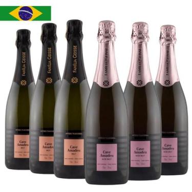 Imagem de Kit 6 Garrafas Espumantes Cave Amadeu Branco + Rosé