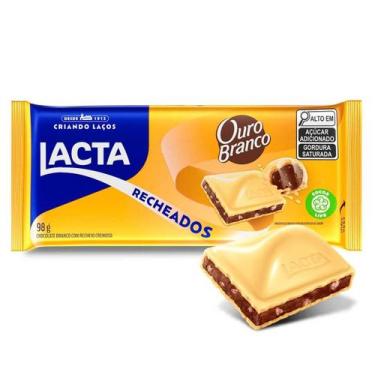 Imagem de Barra de Chocolate Lacta Recheada Ouro Branco 98g
