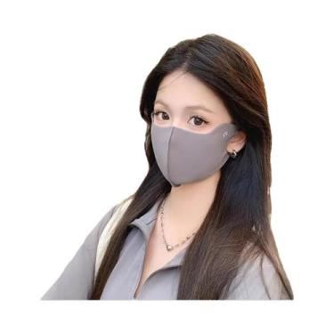 Imagem de Máscara Facial Respirável De Seda Gelada Com Proteção Solar E Lenço In