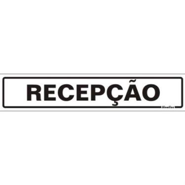 Imagem de Placa De Poliestireno Auto-adesiva 5x25cm Recepção - 200 Av - Sinalize
