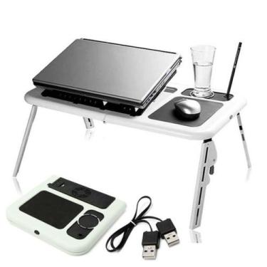 Imagem de Mesa Articulada para Notebook E-table com Cooler Duplo Preto Yeet