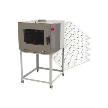 Imagem de Forno Turbo a Gás Progás Kit 5 Níveis PRP5000 g com 5 Assadeiras Pão Hambúrguer Inox Bivolt