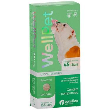 Imagem de Antipulgas e Carrapatos Ourofino WellPet 200mg para Cães de 10,1 Kg a 