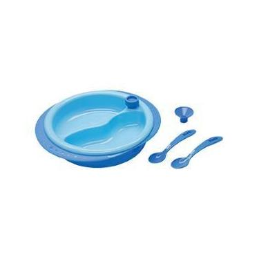 Imagem de Prato Infantil com Ventosa Divisória Térmico Com Colher Kuka, Azul