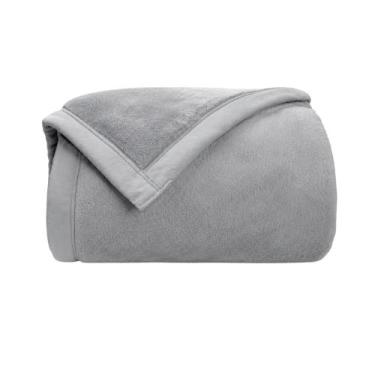 Imagem de Cobertor Queen Neo Flannel 220X240 Liso 600g Aveludado Cinza - Camesa