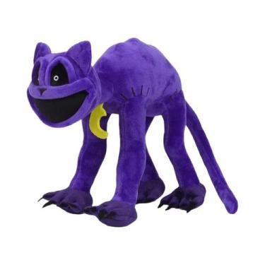 Imagem de Brinquedo De Pelúcia Gato Sorridente Roxo De 30CM, Boneco Macio, Prese