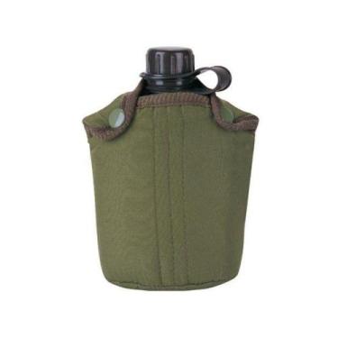 Imagem de Cantil Nautika 900ml Plástico Preto Capa Algodão e Alça Anti-Perda Tam