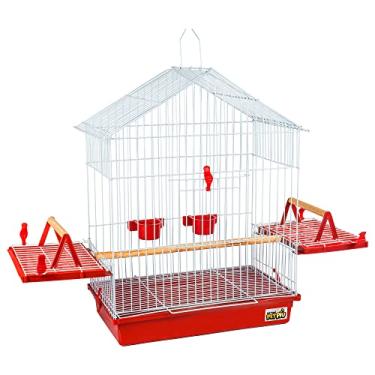 Imagem de JEL PLAST GAIOLA CALOPSITA TETO ARAMADO- VERMELHO, MÉDIO