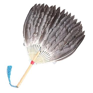 Imagem de XHE Leque dobrável para leque de mão dobrável, ventilador de mão dobrado, ventilador quadrado de dança, leque de penas, leque de Kong Ming, adereços para adultos, ventilador Zhuge Liang, ventilador dobrável de mão (cor: 2 peças)