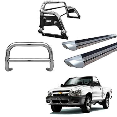 Imagem de Kit Quebra Mato +Santo Ant H3 +Estribo S-10 94/11 Cromado CS