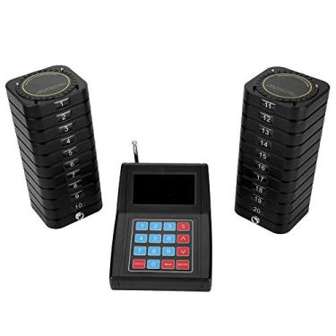 Imagem de PUSOKEI 999 Canal Restaurante de Sem Fio com Transmissor e 20 Pagers Carregáveis para Restaurante Clínica Igreja Cafe Shop