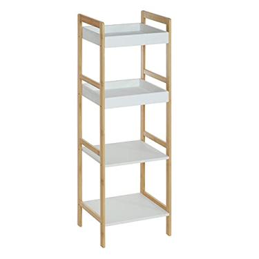 Imagem de Carrinho de cozinha, carrinho de armazenamento de madeira, unidade móvel de prateleira, organizador de armazenamento de carrinho utilitário para cozinha, banheiro, 3/4 andares, prateleiras de vegetais para cozinhas (cor: 4 camadas)