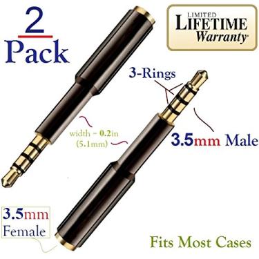 Imagem de Josi Minea x 2 peças de adaptador de fone de ouvido extensor de áudio de 3,5 mm com conectores banhados a ouro de 4 polos para Apple iPhone 6/6S/6+/5S/5 iPad Samsung Galaxy S6/S5 Note e a maioria dos smartphones e tablets [2 unidades]
