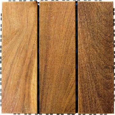 Imagem de Deck de Madeira Modular Base Plástica Isabela Revestimentos 30cm x 30cm Placa Cumaru