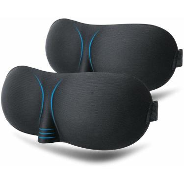 Imagem de Kit 2x Máscara Para Dormir 3D Tapa Olho Ajustável Super Confortável Macia Relaxar Viagem Turno Noturno