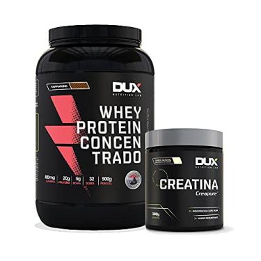 Imagem de Kit 1 Whey Concentrado 900g Sabor Cappuccino + Creatina Creapure 300g - Dux Nutrition