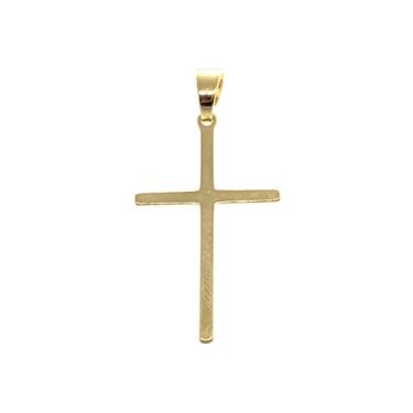 Imagem de Pingente Folheado a Ouro Masculino Cruz Crucifixo Médio Semijoia
