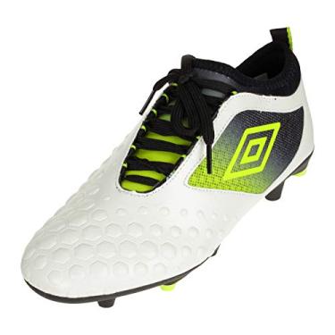 Imagem de Umbro Tênis de futebol unissex UX Accuro II Premier Firm Ground, Branco, 11 Women/11 Men
